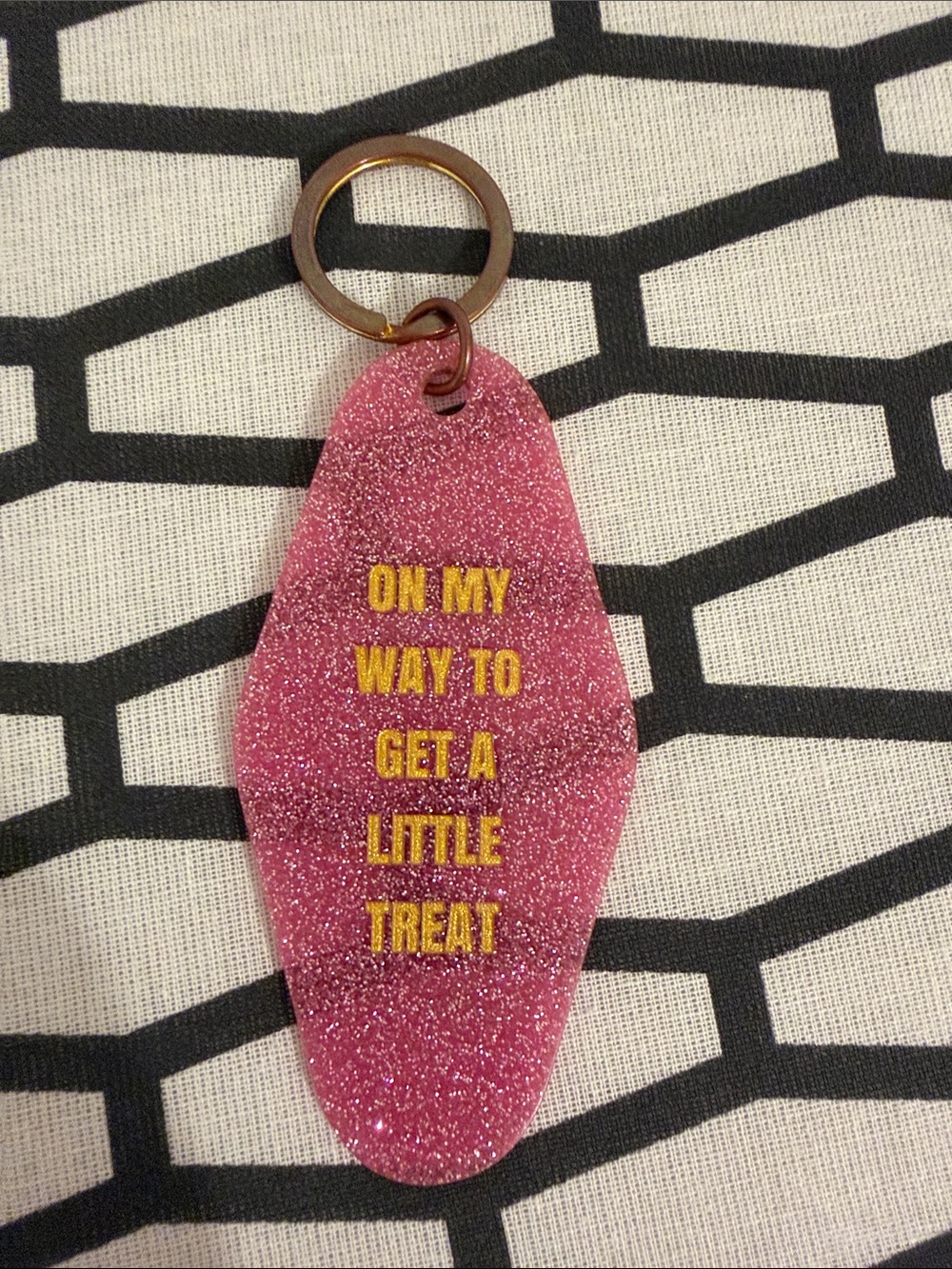 Etsy Pink Glitter Keychain